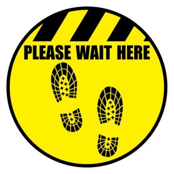 Wait Here Circle Floor Stickers