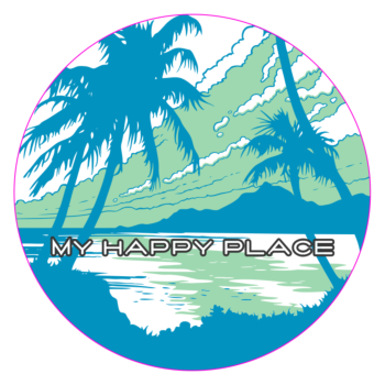 Happy beach decal