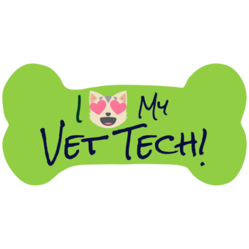 I Love My Vet Tech Dog Bone Car Magnet