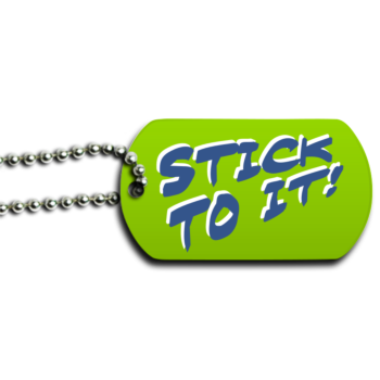 Stick To It New Year's Resolution Motivational Dog Tag - Front