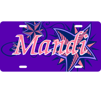 Purple Stars License Plate 