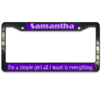 Name Plastic License Plate Frame 