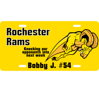 Rochester Rams License Plate 