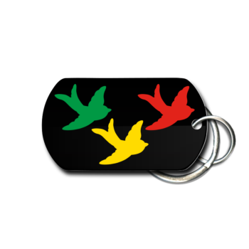 Three Little Birds Metal Key Chain - front