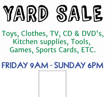 Yard Sale Yard Sign Front