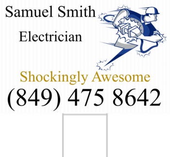 Electrician Yard Sign Front