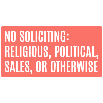 No Soliciting Rectangle Door Static Cling