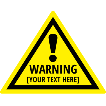 Customizable Yellow Warning Label Triangle Sticker with exclamation mark