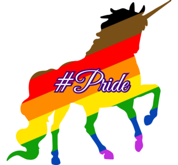 Hashtag Pride Unicorn Shaped Vinyl Decal