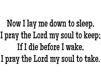 Child's Prayer Vinyl Lettering