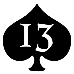 Lucky 13 Spade Car Magnet