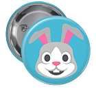 Rabbit Pin Backed Button