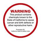 Proposition 65 Circle Vinyl Decal Warning Label