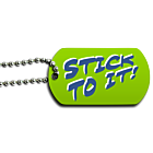 Stick To It New Year's Resolution Motivational Dog Tag - Front