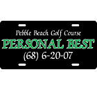 Golf Personal Best License Plate