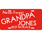 Never Forget License Plate