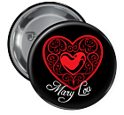 I Love Pin Backed Button