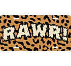 RAWR! Leopard Print License Plate