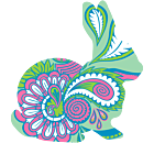 Paisley Rabbit Vinyl Decal