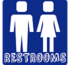 Restrooms Aluminum Sign Front