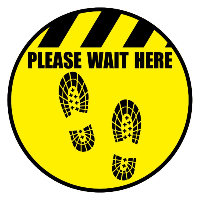 Wait Here Circle Floor Sticker
