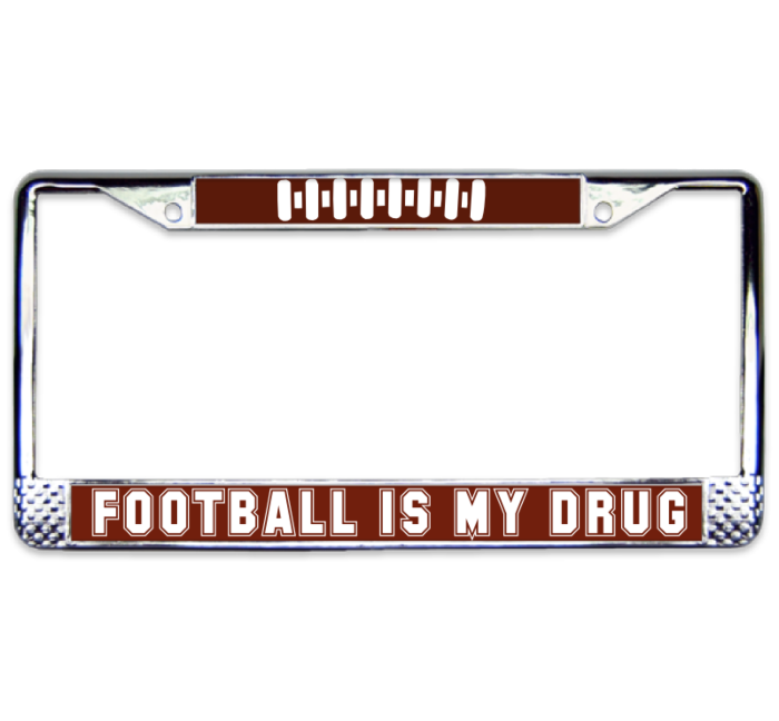 Football Chrome License Plate Frame