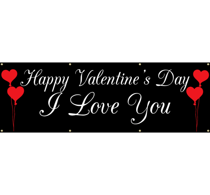 I Love You Vinyl Banner