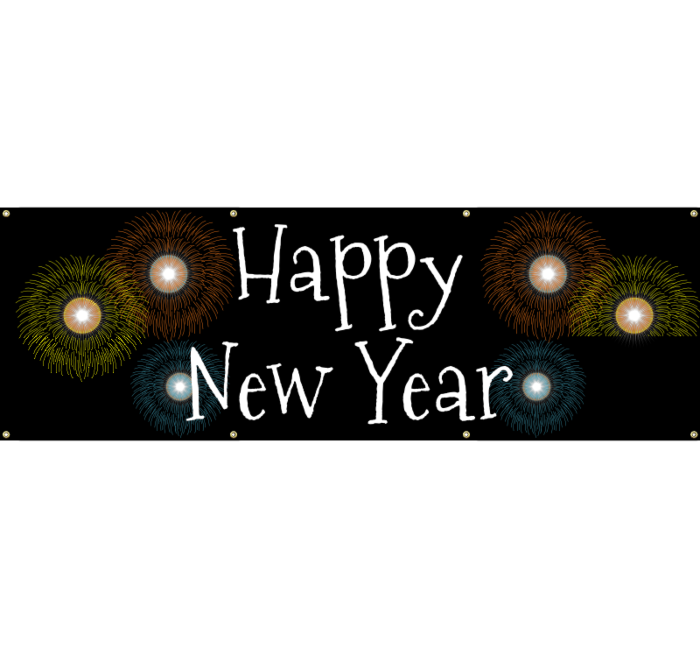 Happy New Year Vinyl Banner