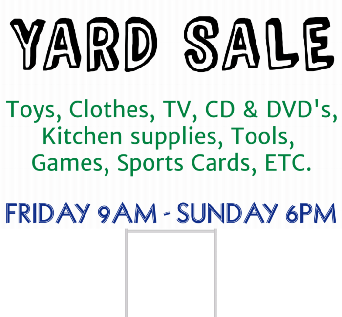 Yard Sale Yard Sign