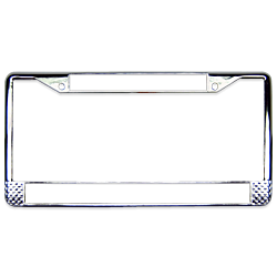 Metal license plate frame with chrome finish 