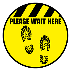 Wait Here Circle Floor Stickers