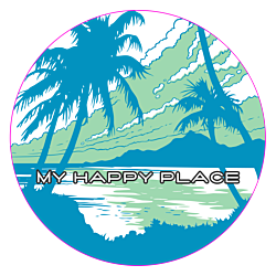 Happy beach decal