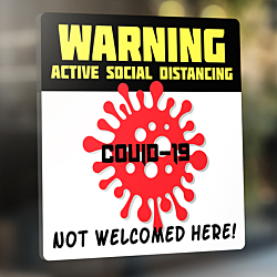 Covid-19 Warning Window Cling in Window