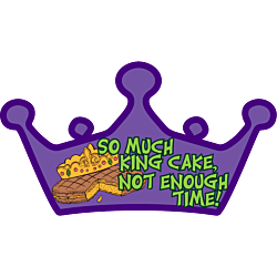 Mardis Gras Fat Tuesday King Cake Crown Shaped Decal