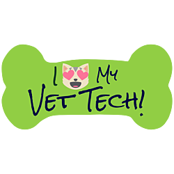 I Love My Vet Tech Dog Bone Car Magnet