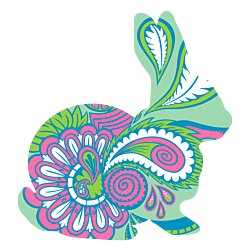 Paisley Rabbit Vinyl Decal