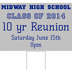 High School Reunion Yard Sign Front