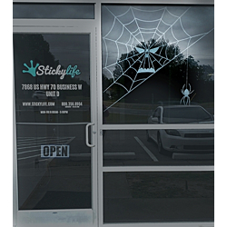 Deadly Web Halloween Spiderweb Window Static Cling Example Image