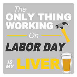 Labor Day Liver Square Car Magnet