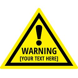 Customizable Yellow Warning Label Triangle Sticker with exclamation mark