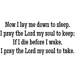 Child's Prayer Vinyl Lettering