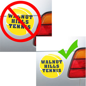 Car Magnet Installation Tips Two images of magnets placed on the side of a car showing the right way and wrong way to install.